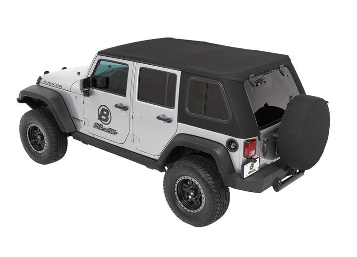 BESTOP 54863-17 Bestop 5486317 Trektop Pro for Jeep Wrangler JK 4-Door in Black Twill