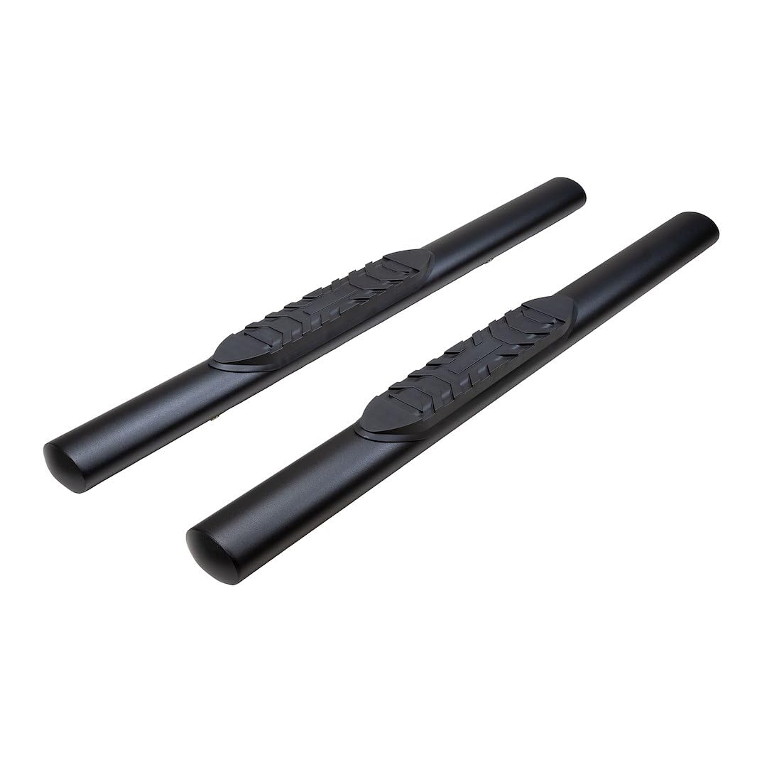 TRAILFX A1556T TrailFX Nerf Bars for Ford Bronco 2 Door 2021-2025 Steel 4 Inch Oval Straight Powder Coated Black with Step Pads Rocker Panel Mount TrailFX A1556T