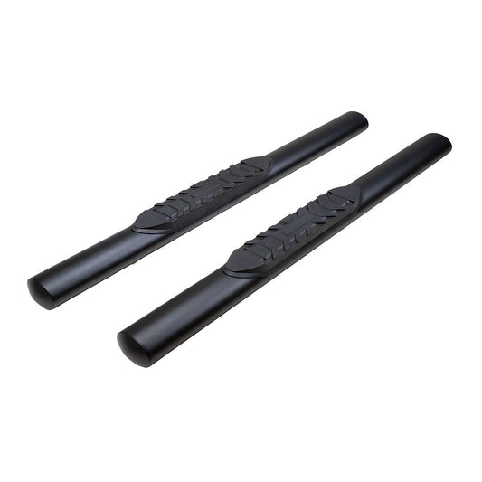TRAILFX A1556T TrailFX Nerf Bars for Ford Bronco 2 Door 2021-2025 Steel 4 Inch Oval Straight Powder Coated Black with Step Pads Rocker Panel Mount TrailFX A1556T