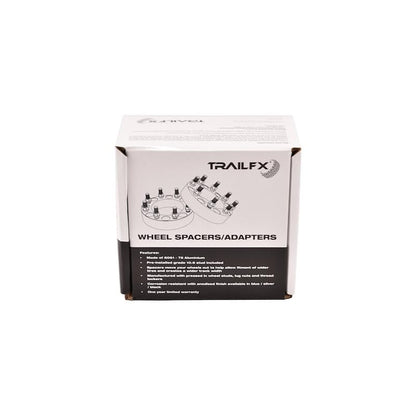TRAILFX W655002N TrailFX Wheel Spacer W655002N, 6 x 5.50 Inch Bolt Pattern, 1.25 Inch Thickness, 78.10 Millimeter Hub Size, Black, Aluminum, Set of 2, 12 Open End Conical Seat Lug Nuts