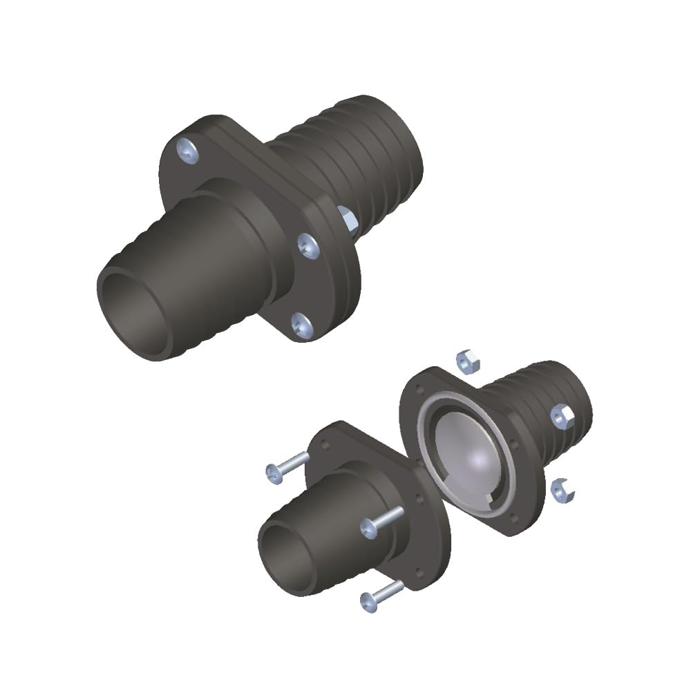 T-H MARINE ILS-1500-DP T. H. Marine T-H Marine Double Barb Inline Scupper Check Valve - Fits 1-1/2" Hose, Black