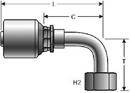 Gates G25181-2020 MegaCrimp Couplings, Female JIC 37 Flare
