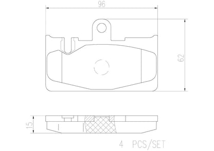 BREMBO P83059N Brembo P83059N Premium Ceramic Rear Disc Brake Pad Set LEXUS OE# 0446650120