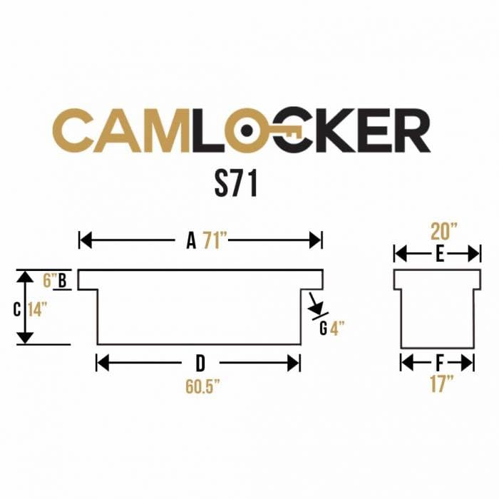 CAMLOCKER S71 Camlocker S71 71-Inch Crossover Polished Aluminum ToolBox, Heavy Duty Steel Cam Lock Provides Extra Security, for Most Full Size Trucks 1999-2024