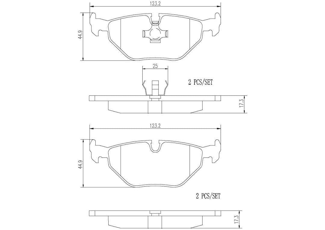 BREMBO P06011N Brembo P06011N Premium Ceramic Rear Disc Brake Pad Set BMW/WIESMANN OE# 34211158266