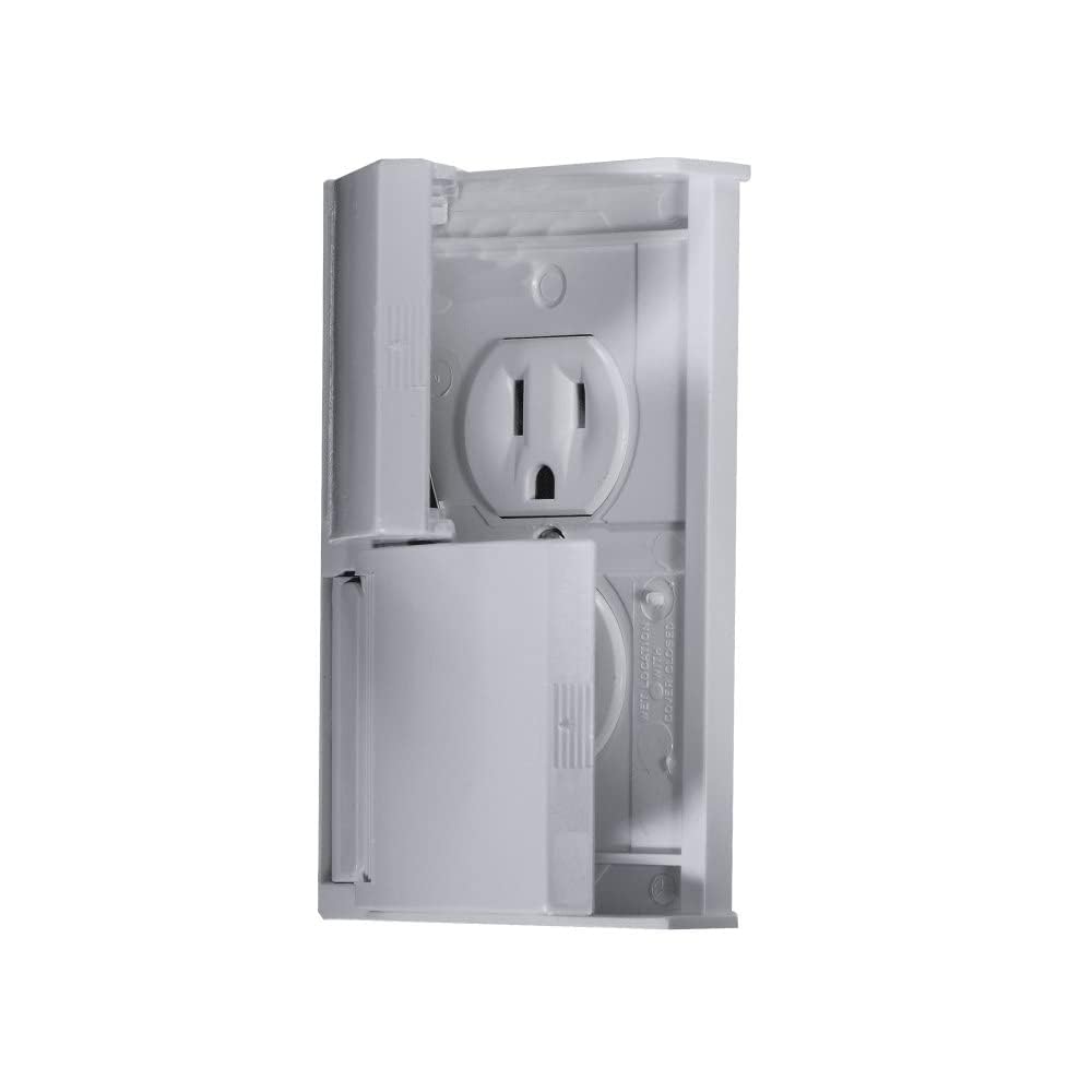 RV DESIGNER S901 RV Designer S901 Weatherproof Dual AC Outlet with Snap Cover, Grey