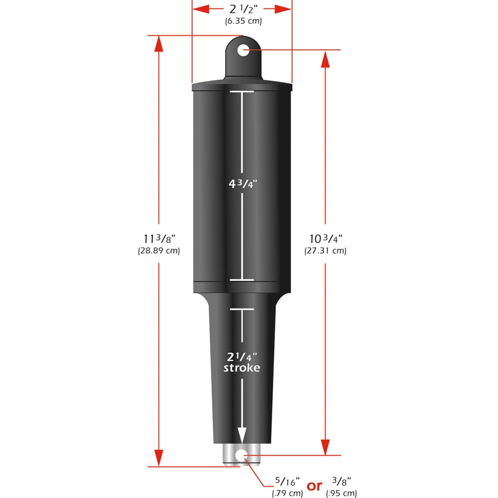 LENCO 15056-001 Lenco 101XD Extreme Duty Actuator - 12V - 2 1/4" Stroke - 3/8" Hardware