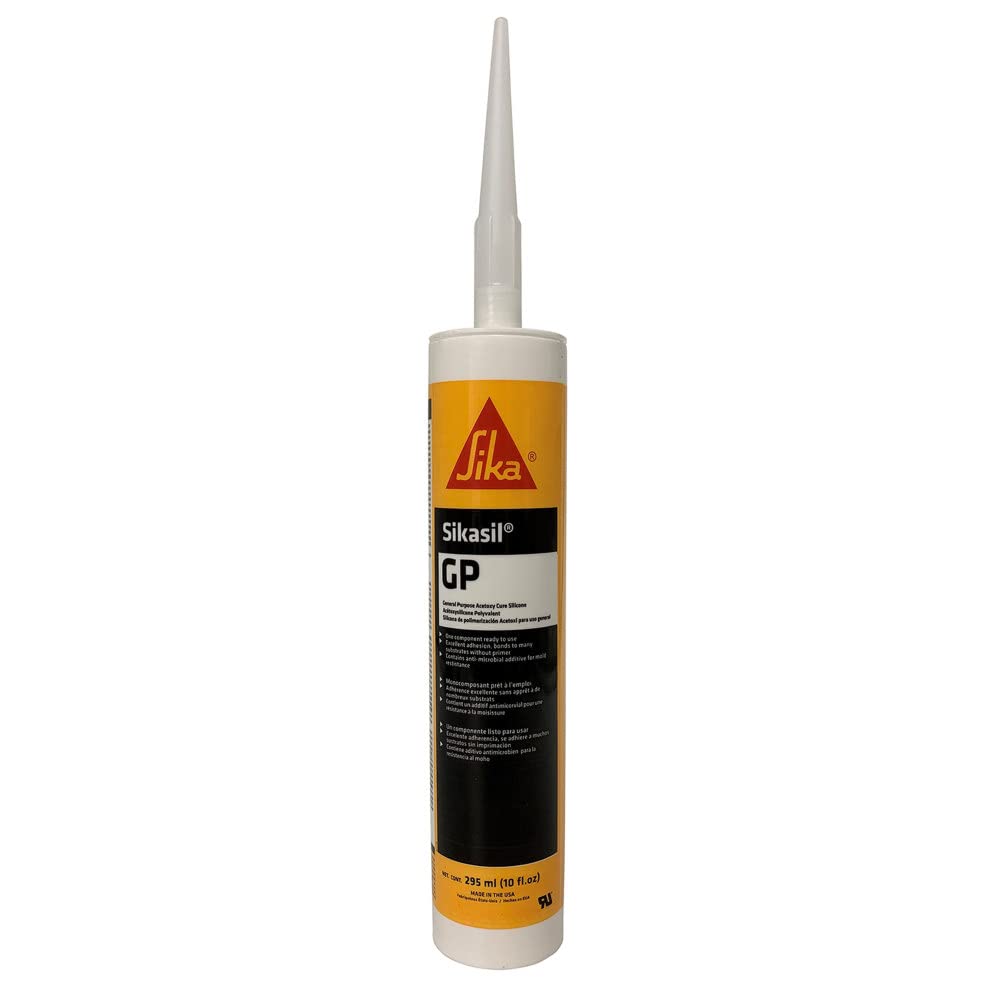 AP PRODUCTS 017-189150 Sika Sikasil GP 017-189150 General Purpose Acetoxy Cure Silicone Caulk, 10.14 oz Cartridge, Clear
