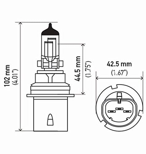 Hella 9004LL Long Life Bulb, 12V, 65/455W