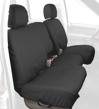 COVERCRAFT SS8369PCCH Covercraft Custom-Fit Rear- Third Seat Bench SeatSaver Seat Covers - Polycotton Fabric, Charcoal Black