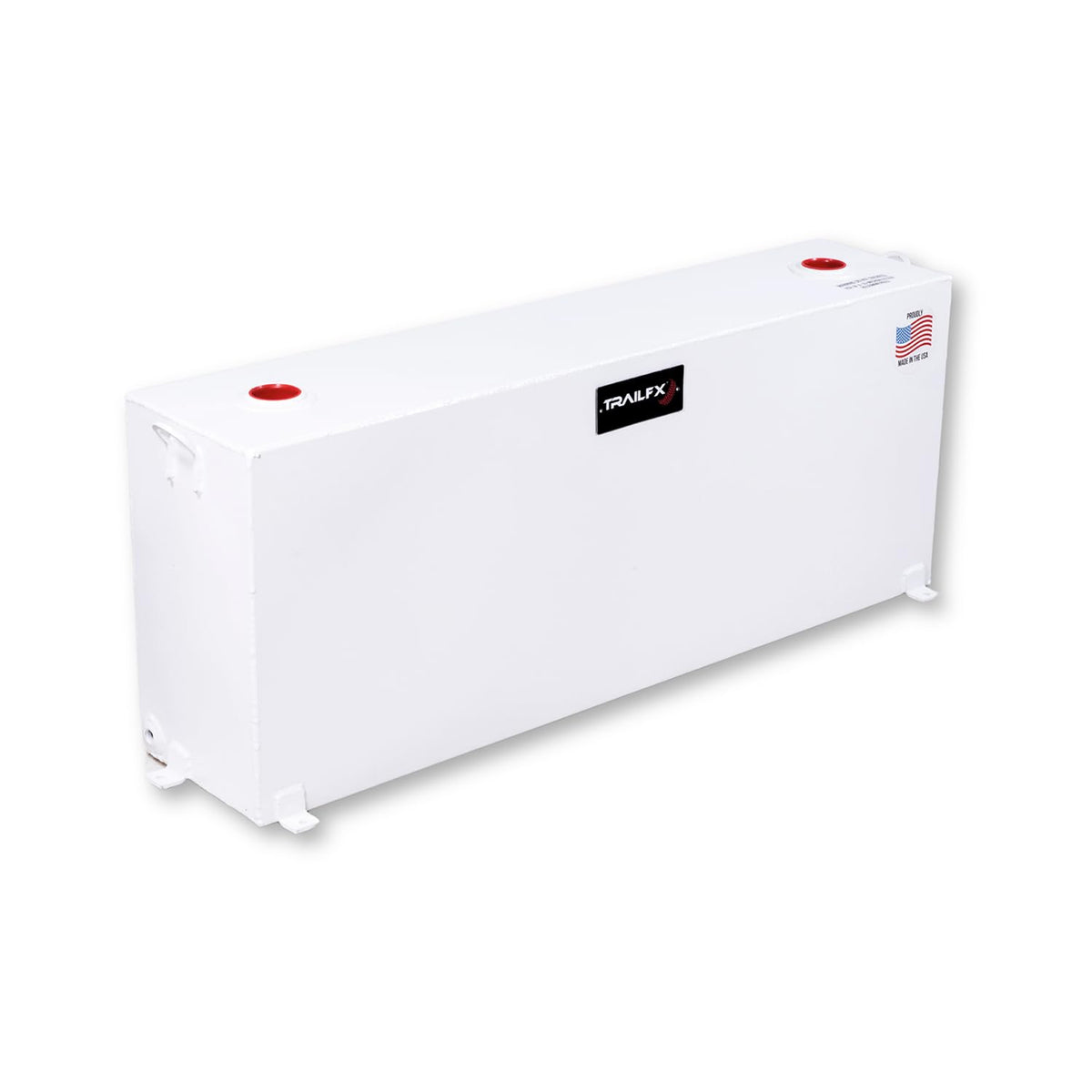 TRAILFX 21040SW TrailFX 21040SW Liquid Transfer Tank 37 Gallon Capacity Rectangular Vertical Steel Tank Gloss White Powder Coat Vented Lockable Cap For Diesel and Non-Flammable Liquids
