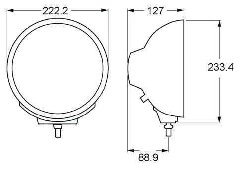 HELLA H12560021 Hella H12560021 Rallye 4000 Series 12V/55W Halogen Euro Beam Lamp - Black Housing, White