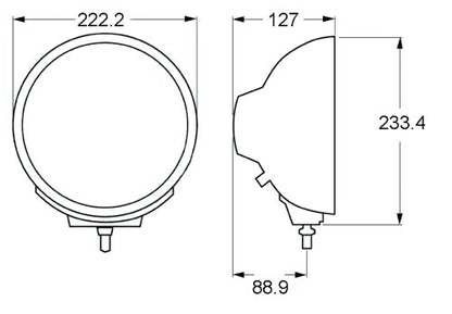 HELLA H12560021 Hella H12560021 Rallye 4000 Series 12V/55W Halogen Euro Beam Lamp - Black Housing, White