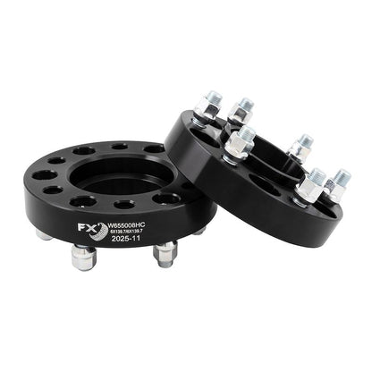 TRAILFX W655008HC Trailfx Wheel Spacer W655008HC, 6 x 5.50 Inch Bolt Pattern, 1.25 Inch Thickness, Wheel Stud Mount, 95 Millimeter Hub Size, Black, Aluminum, Set of 2, 12 Set of Bolts and Nuts, Hub Centric