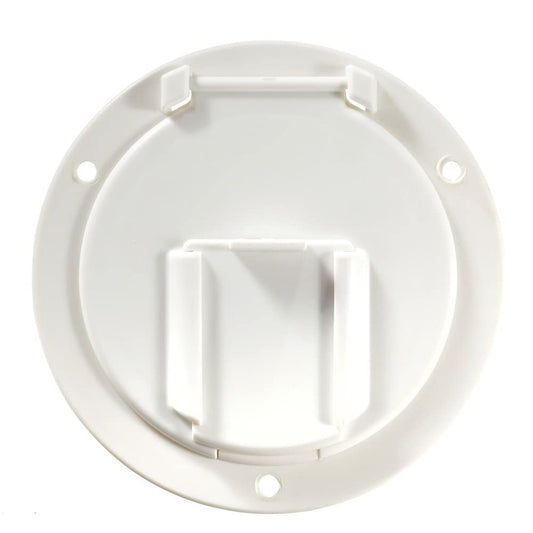 RV DESIGNER B130 RV Designer B130, Round Electrical Cable Hatch, Low Profile, 4.6 inch Diameter, Polar White