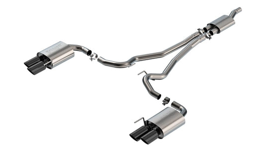 BORLA 140981BC Borla 2024 Ford Mustang 2.3L Ecoboost S-Type Black Chrome Catback Exhaust w/ Quad Tips - Non-Active