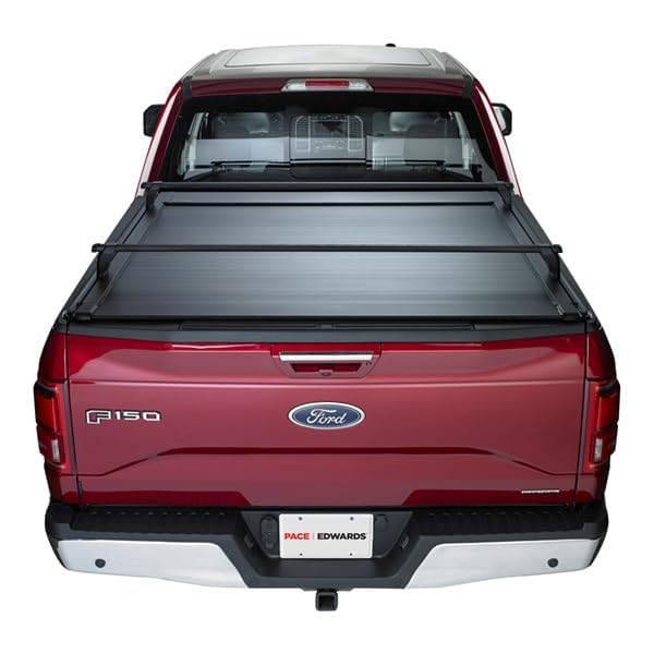 PACE EDWARDS KMN182 Manual Retractable Lockable Using Tailgate Handle Lock Black Matte Aluminum