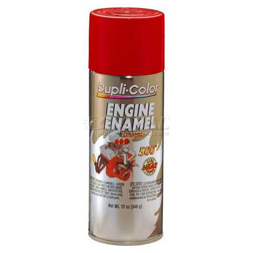 Dupli-Color DE1653 Dupli-Color Engine Enamel With Ceramic Red 12 Oz. Aerosol - Lot of 6
