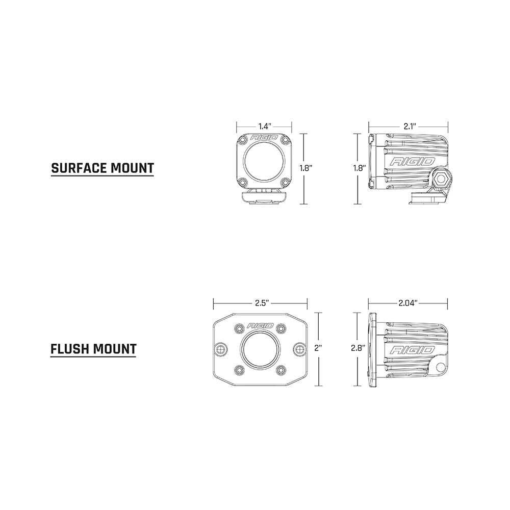 Rigid Industries 20631 Rigid Industries 20631 Black Flush Mount (Ignite LED Diffused)