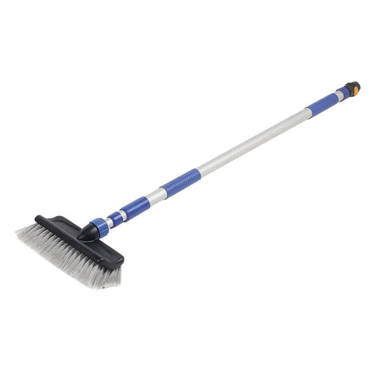 CAMCO 41960 Camco Flow-Through Wash Brush with Push Button Telescoping Handle - Connect to Standard Water Hose to Clean Your Vehicle | Great for RV, Truck Boat and Car Washing - (41960)