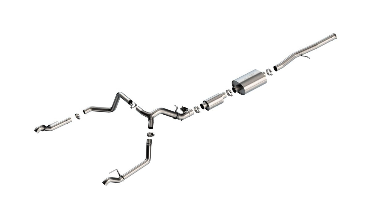 BORLA 140993 Borla 2024 Chevy Silverado 1500 6.2L V8 S-Type Catback Exhaust with Simulator (Fact. Fascia Tips)