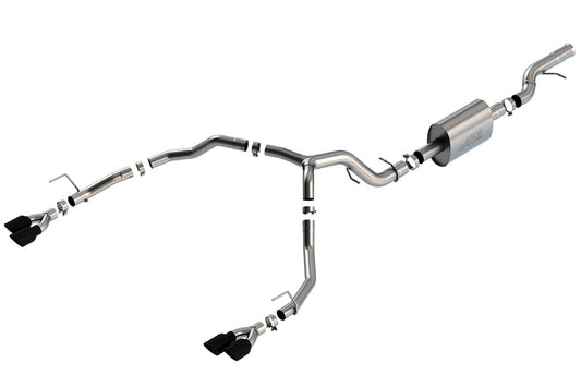 BORLA 140859BC Borla 21-22 Chevrolet Tahoe 6.2L V8 2/4WD 4DR T-304 SS S-Type Cat-Back Exhaust w/Black Chrome Tips - 140859BC