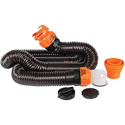 CAMCO 39760 Camco - RhinoFLEX 15' Sewer Hose Kit w/4N1,Elbow, Caps (Eng/Fr)