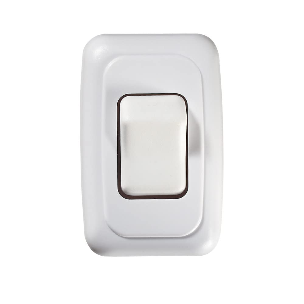 RV DESIGNER S531 RV Designer S531 - White Single Contoured Wall Switch, On/Off - SPST