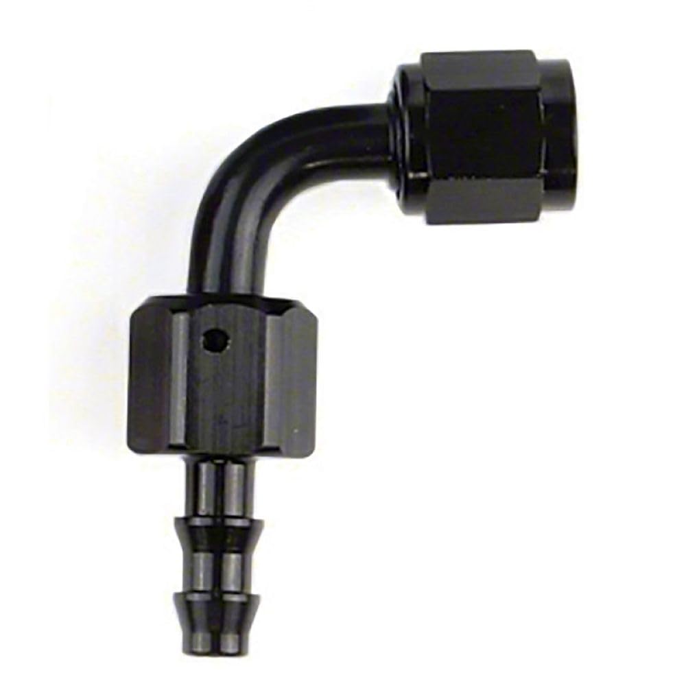 SPEEDFX 520490BK SpeedFX Hose End Fitting Full Swivel -4AN 90 Degree Black Anodized Aluminum 1/4 Inch Thread Female Single End Fitting SpeedFX 520490BK