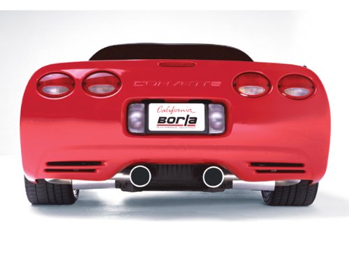Borla 140017 BORLA 140017 Cat-Back Perf. Exhaust Sys. for 1997-2004 Chevrolet Corvette (C5) 5.7L V8 & Z06 (C5) V8 5.7L T-304 SS S-Type Classic Dual Center Rear Exit Single 4.5" Rnd. Polished T-304 Tips Each Side