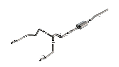 BORLA 140915 BORLA 140915 Cat-Back System for 2022-2023 Chevrolet Silverado 1500 ZR2/ GMC Sierra 1500 AT4X 6.2L V8 Automatic Transmission 4WD Crew Cab With Short Bed (5' 9") 147.4" Wheelbase. Turn Down Tail Pipes.