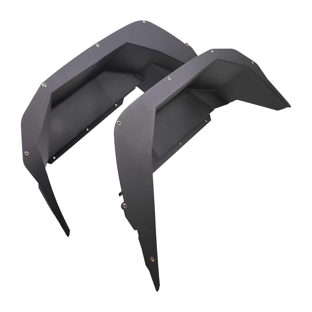 TRAILFX JL010RI TrailFX Fender Well Liners Fits Jeep Gladiator JT 2020-2025 Set of 2 Rear Black Powder Coated Liners Aluminum with Mounting Hardware TrailFX JL010RI