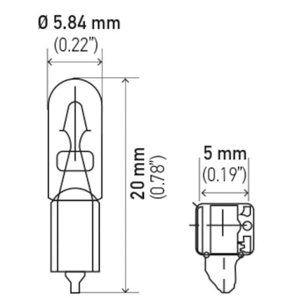 HELLA 2723 HELLA Hella 2723 Bulb 2723 12V 2.3W W2X4.6D T1.5, Multi