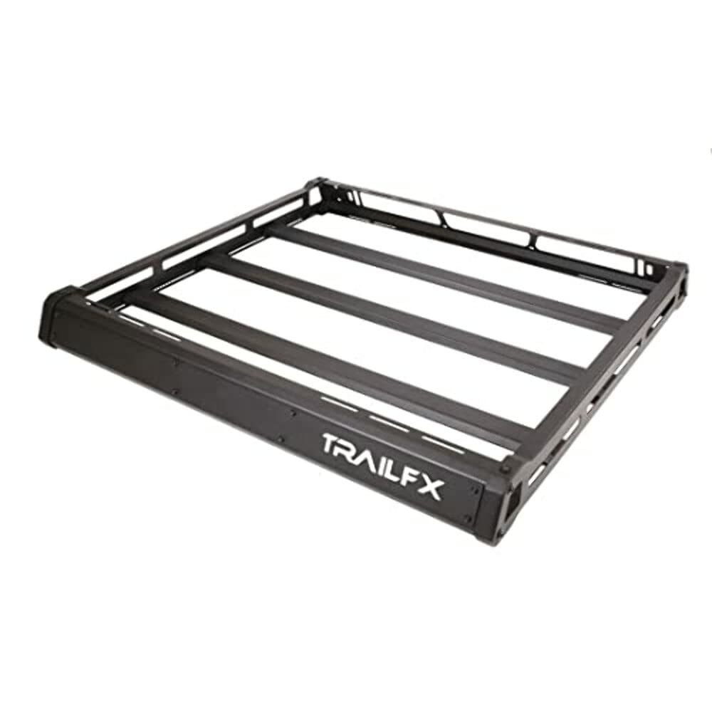 TRAILFX JRB001T Heavy-Duty Aluminum Roof Basket Cargo Carrier for Wrangler JL & Gladiator Direct Fit No Drill Application