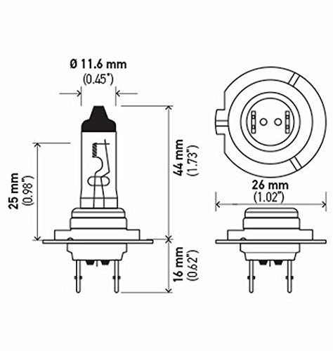 HELLA H770W Hella H770W BULB H7 12V 70W PX26D T4.625