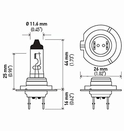 HELLA H770W Hella H770W BULB H7 12V 70W PX26D T4.625