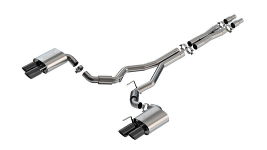 BORLA 140970BC Borla 2024 Ford Mustang GT 5.0L V8 3 in ATAK Catback Non-Active Exhaust- Black Chrome Quad Tip