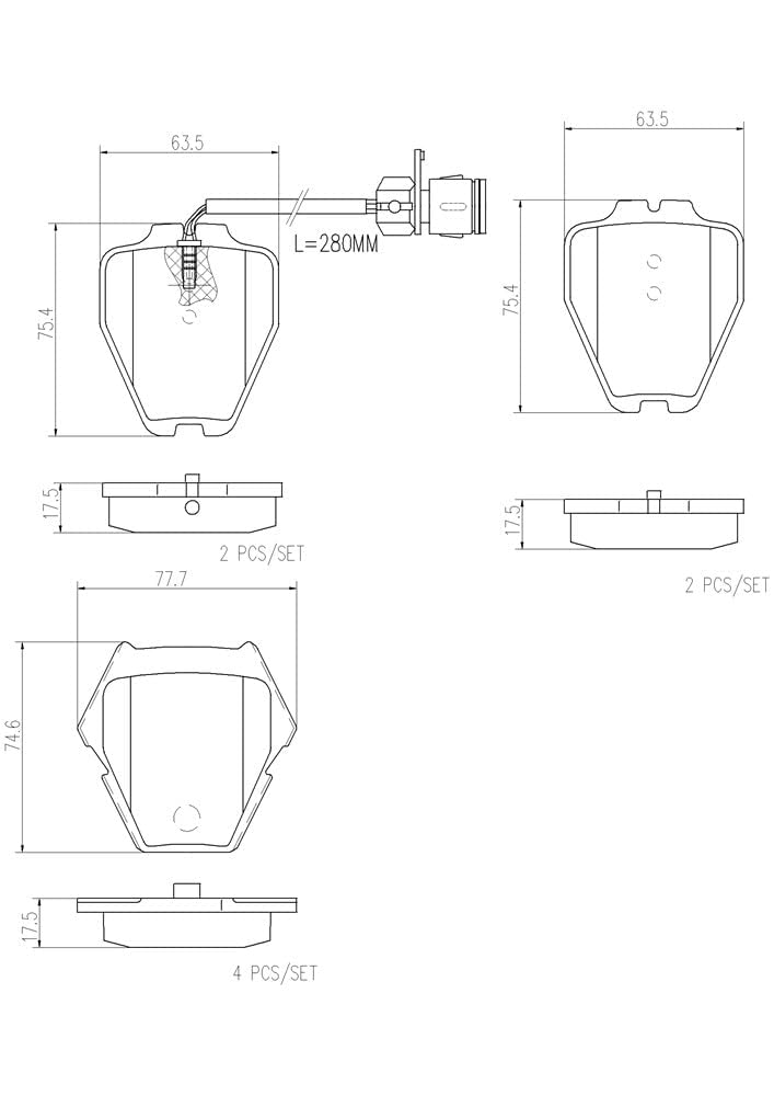 BREMBO P85054N Brembo P85054N Premium Ceramic Front Disc Brake Pad Set AUDI OE# 4D0698151P