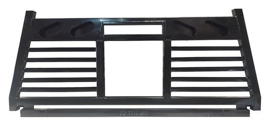 CATTLEMAN FR210LBO Cattleman HD FR210LBO Headache Rack Fits Ford F-250/F-350/F-450/F-550 Super Duty 1999-2016 Half Louvered Powder Coated Black Steel Light Cutout