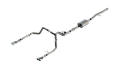 BORLA 140998 ATAK Catback Exhaust for 2024 Chevy Silverado 1500 6.2L V8 with Simulator - Chrome by Borla