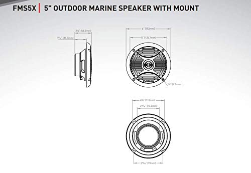 FURRION LLC FMS5B Furrion 5" 30 Watts Outdoor Marine Speaker with Mount - Black - FMS5B