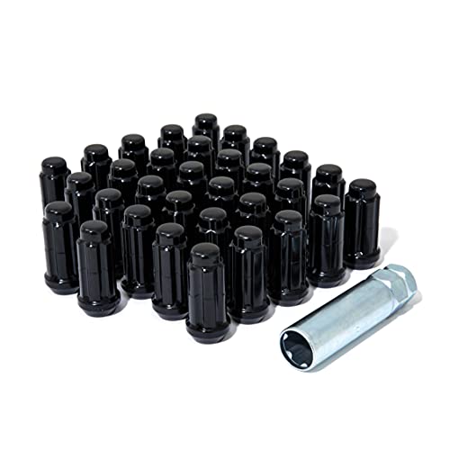 GORILLA K8TS-14150GR Small Diameter Spline Duplex Lug Nuts - 13/16" & 7/8" Dual Hex Key - 14mm x 1.50 Thread Size - Black Finish - Set of 32 (K8TS-14150BGR)