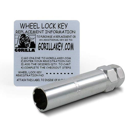 GORILLA 21631BC Gorilla Automotive 21631BC Black Chrome Small Diameter Wheel Locks (12mm x 1.50 Thread Size)