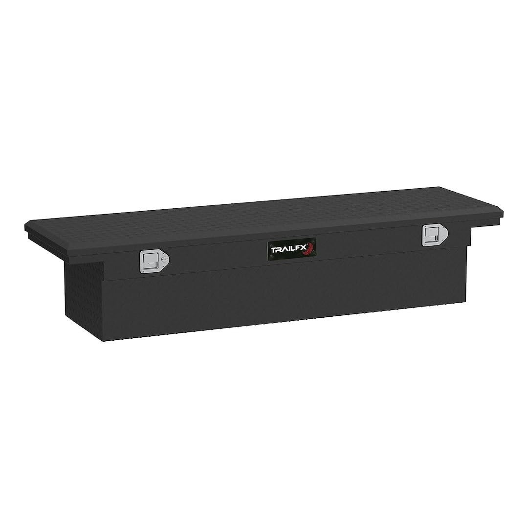 TRAILFX 110703 TrailFX Tool Box 110703 Crossover Standard Single Lid Matte Black Diamond Tread 16 Gauge Aluminum 10.5 Cubic Foot Capacity