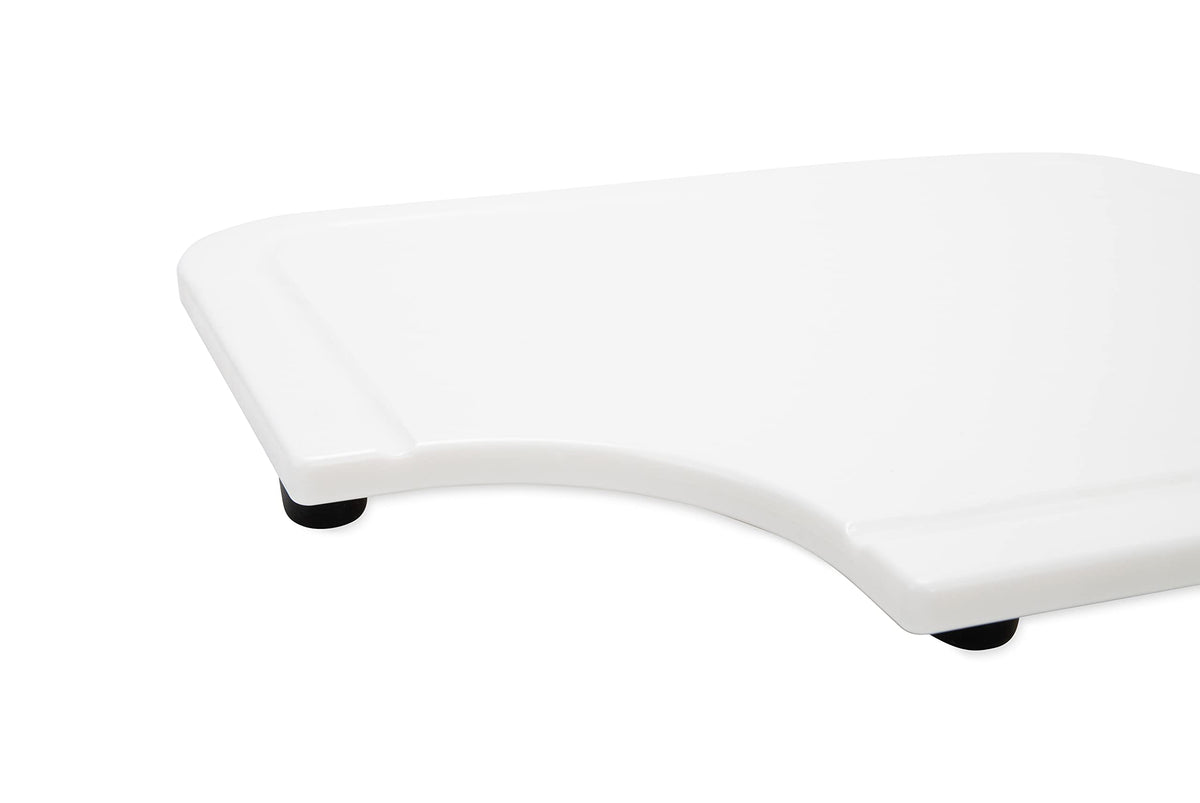 CAMCO 43857 Camco Camper/RV Sink Mate Cutting Board | Features Built-In Juice Groove & Cut Corner for Scrap Disposal | Designed w/Adjustable Rubber Feet for Different Sink Sizes | Expand Kitchen Workspace (43857)