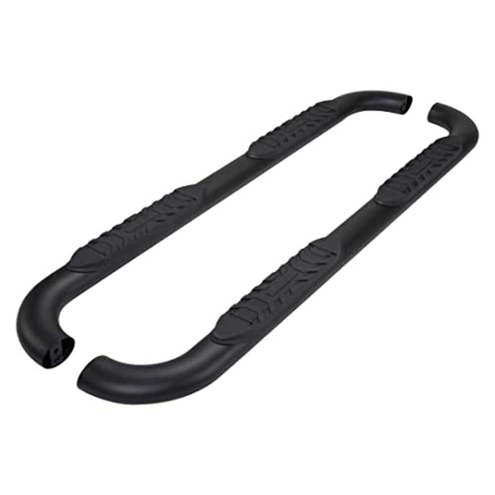 TRAILFX A1005B TrailFX Truck Side Bars 4 Inch Oval Bent Nerf Bar Side Steps with Step Pads Titanium Black Powder-Coated Steel Welded End Caps Rocker Panel Mount Slip-Resistant Set of 2 TrailFX A1005B