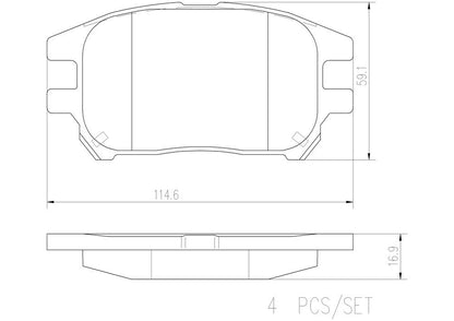 BREMBO P56050N Brembo P56050N Premium Ceramic Front Disc Brake Pad Set LEXUS OE# 0446548040