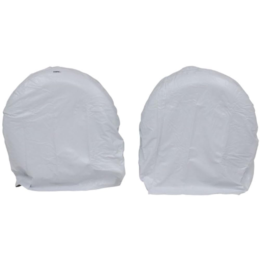 CAMCO 45322 Camco 45322 Vinyl RV Wheel & Tire Protector, 1 Pair (27 inches-29 inches, White)