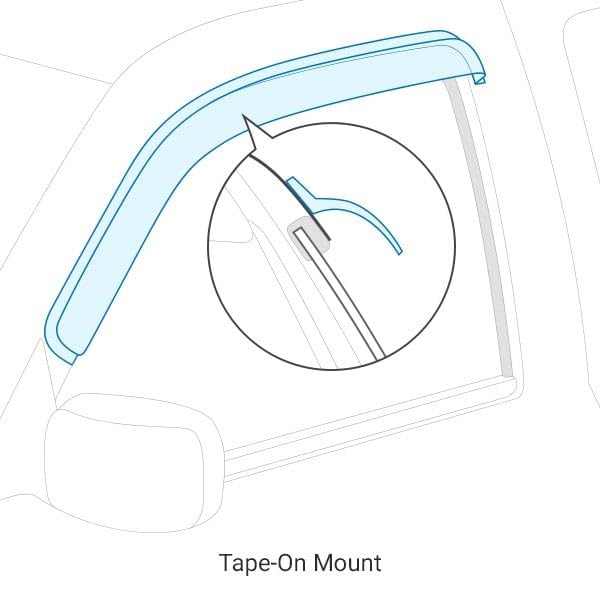 TRAILFX 4809H TrailFX Rainguard Window Vents Fits Ram 1500 Quad Cab 2019-2024 Smoke Acrylic Low Profile Tape-On Side Four Piece Window Deflectors TrailFX 4809H