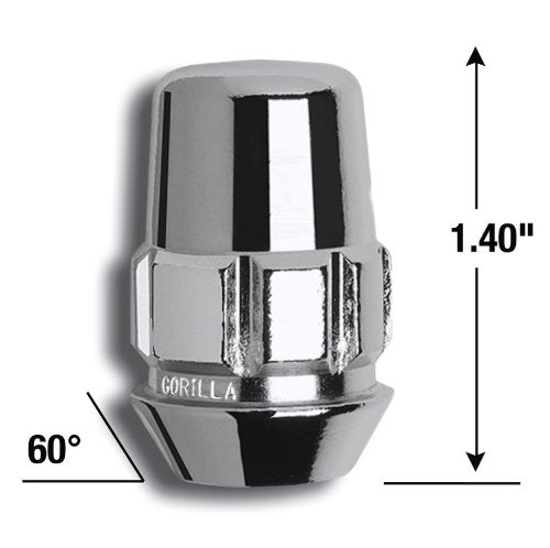 GORILLA 71621N Gorilla Automotive 71621N Acorn Wheel Locks (12mm x 1.25 Thread Size) - Pack of 4